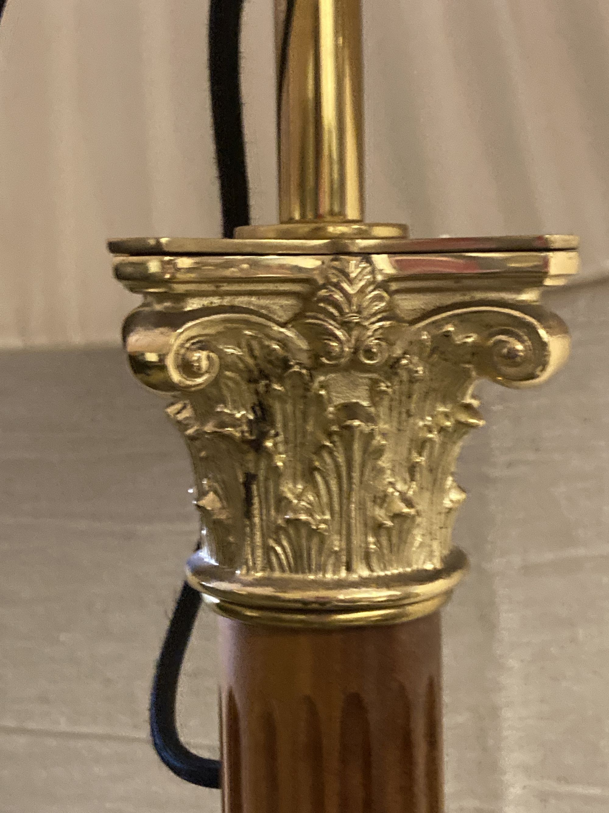 A brass mounted Linley lamp standard, height 154cm